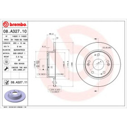 Kočioni disk BREMBO 08.A327.11