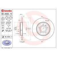 Kočioni disk BREMBO 08.A332.11