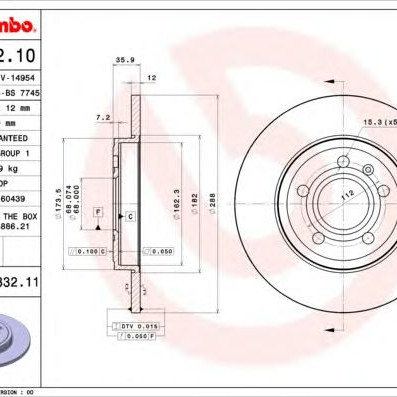 Kočioni disk BREMBO 08.A332.11