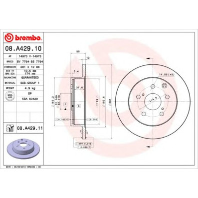 Kočioni disk BREMBO 08.A429.10