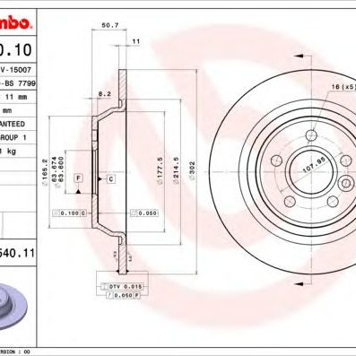 Kočioni disk BREMBO 08.A540.10
