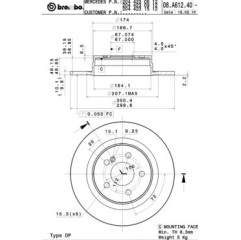 Kočioni disk BREMBO 08.A612.41