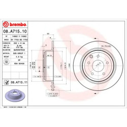 Kočioni disk BREMBO 08.A715.11