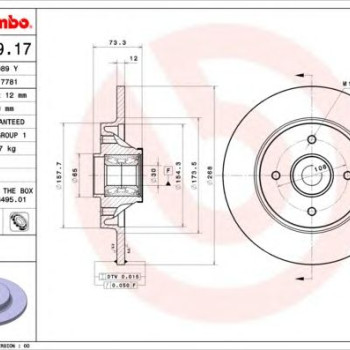 Kočioni disk BREMBO 08.A729.17