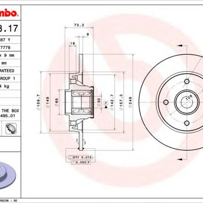 Kočioni disk BREMBO 08.A858.17