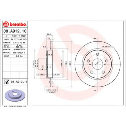 Kočioni disk BREMBO 08.A912.11