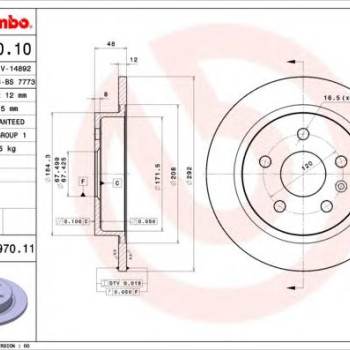 Kočioni disk BREMBO 08.A970.11
