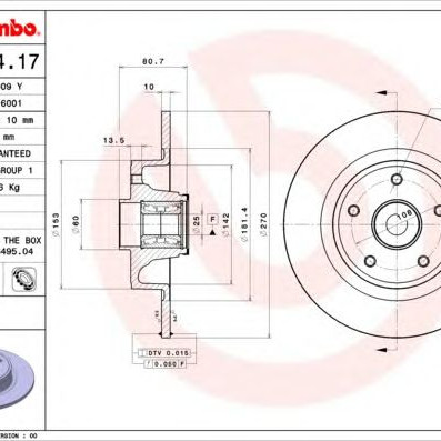 Kočioni disk BREMBO 08.B394.17