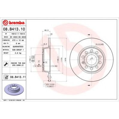 Kočioni disk BREMBO 08.B413.10