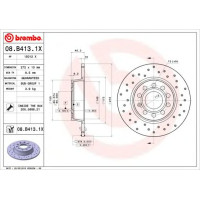 Kočioni disk BREMBO 08.B413.1X