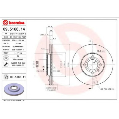 Kočioni disk BREMBO 09.5166.14