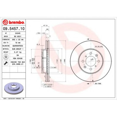 Kočioni disk BREMBO 09.5457.10