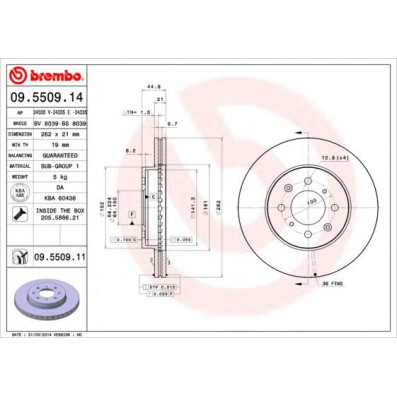 Kočioni disk BREMBO 09.5509.14