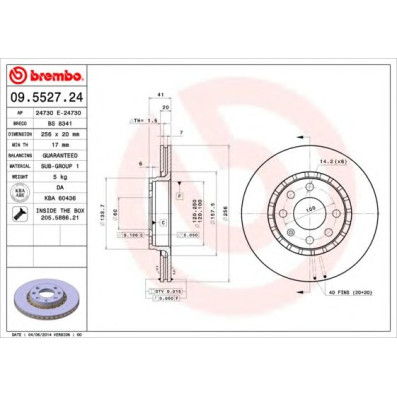 Kočioni disk BREMBO 09.5527.24