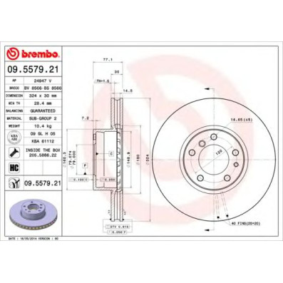Kočioni disk BREMBO 09.5579.21