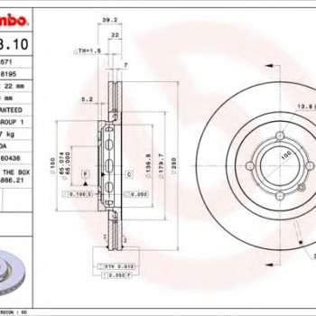 Kočioni disk BREMBO 09.6728.10