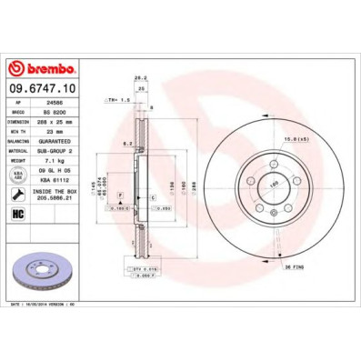 Kočioni disk BREMBO 09.6747.10