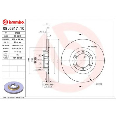Kočioni disk BREMBO 09.6817.10