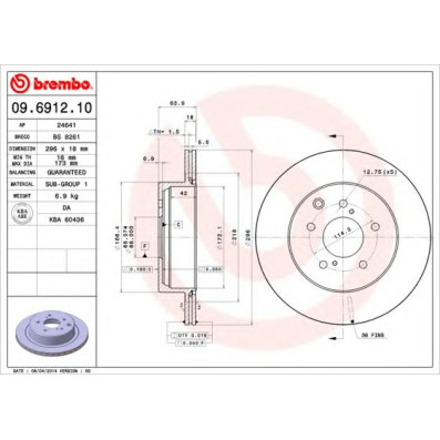 Kočioni disk BREMBO 09.6912.10