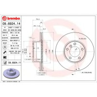 Kočioni disk BREMBO 09.6924.11