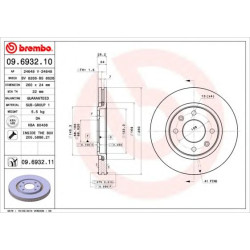 Kočioni disk BREMBO 09.6932.11