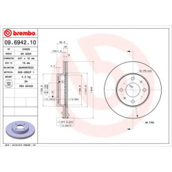 Kočioni disk BREMBO 09.6942.10