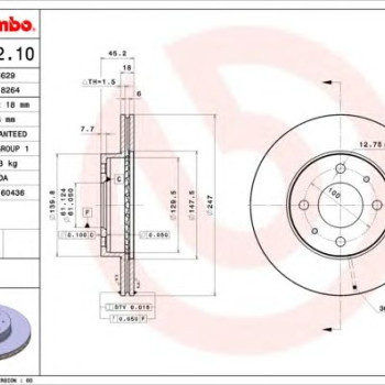Kočioni disk BREMBO 09.6942.10