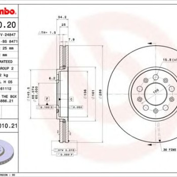 Kočioni disk BREMBO 09.7010.21