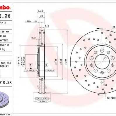 Kočioni disk BREMBO 09.7010.2X
