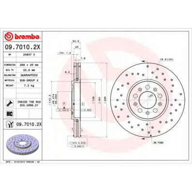 Kočioni disk BREMBO 09.7010.2X