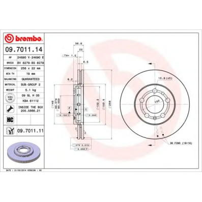 Kočioni disk BREMBO 09.7011.11