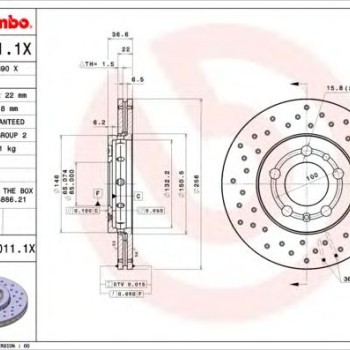 Kočioni disk BREMBO 09.7011.1X