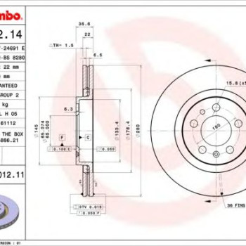 Kočioni disk BREMBO 09.7012.11