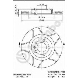 Kočioni disk BREMBO 09.7012.75