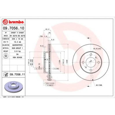 Kočioni disk BREMBO 09.7056.10