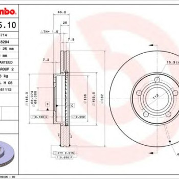 Kočioni disk BREMBO 09.7195.10