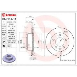 Kočioni disk BREMBO 09.7314.14