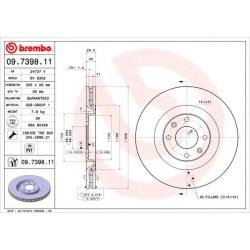 Kočioni disk BREMBO 09.7398.11