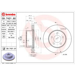 Kočioni disk BREMBO 09.7421.81