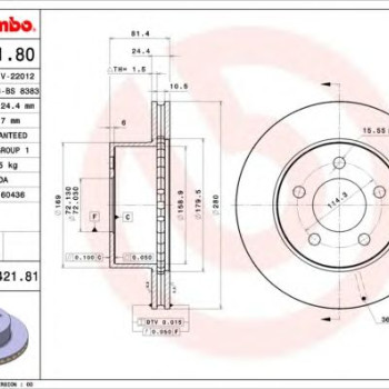 Kočioni disk BREMBO 09.7421.81