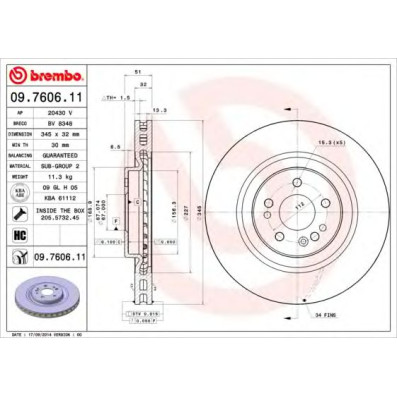 Kočioni disk BREMBO 09.7606.11