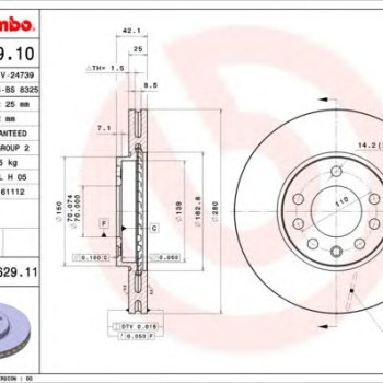 Kočioni disk BREMBO 09.7629.11