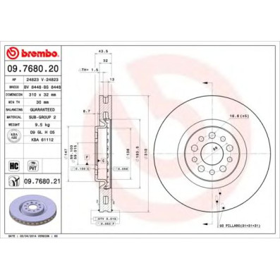 Kočioni disk BREMBO 09.7680.20