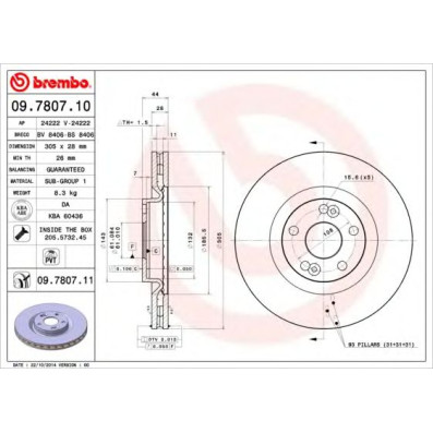 Kočioni disk BREMBO 09.7807.10