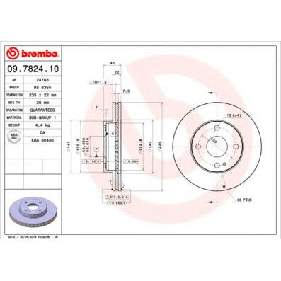 Kočioni disk BREMBO 09.7824.10