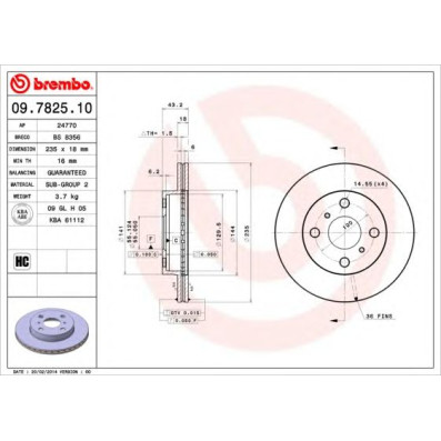 Kočioni disk BREMBO 09.7825.10