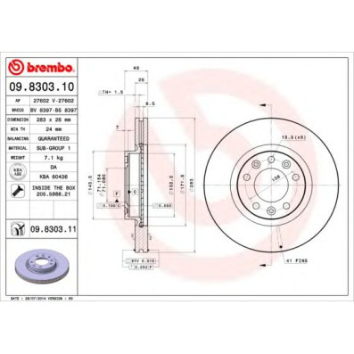 Kočioni disk BREMBO 09.8303.10