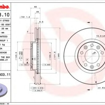 Kočioni disk BREMBO 09.8303.11