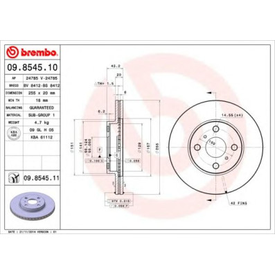 Kočioni disk BREMBO 09.8545.10