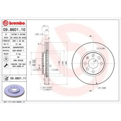 Kočioni disk BREMBO 09.8601.10